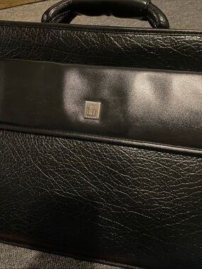 Dunhill Black Textured & Smooth Leather Briefcase
